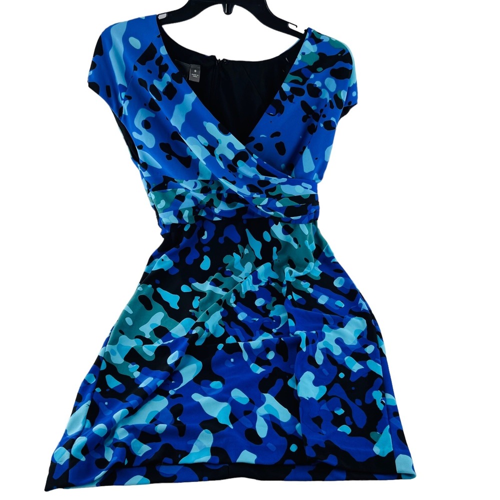 Muse Women's Dress‎ size 8 Career Blue Black Capped Sleeves